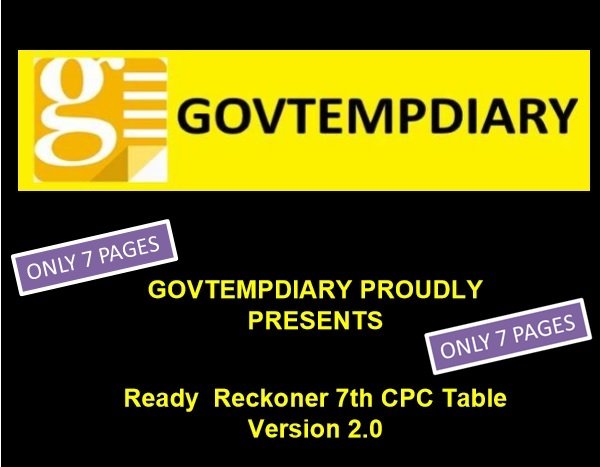Ready Reckoner 7th cpc table version 2.0