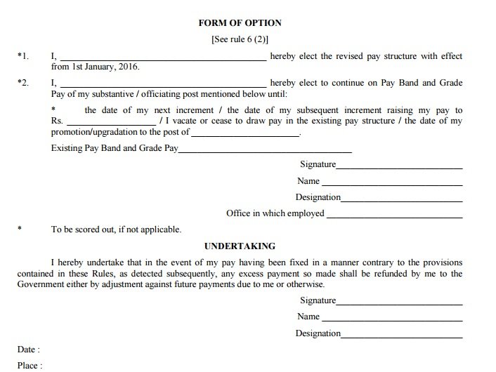 7th Cpc Option Form Download Here Govtempdiary 5956