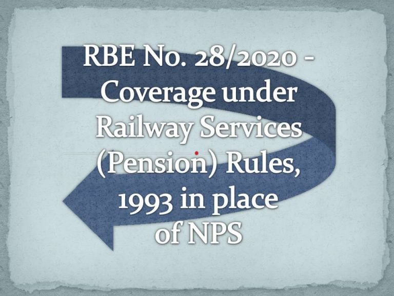 Rbe No Coverage Under Railway Services Pension Rules In Place Of Nps