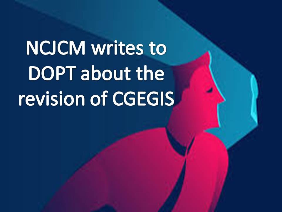NCJCM writes to DOPT about the revision of CGEGIS