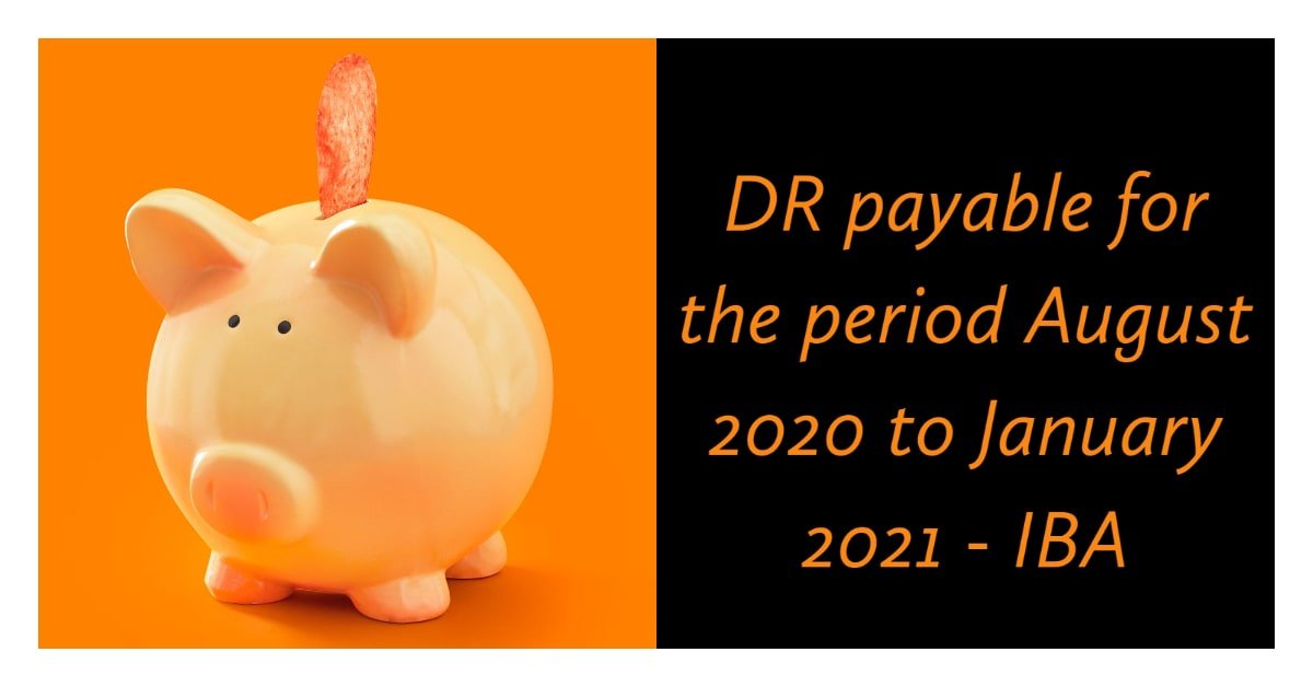 DR payable for the period August 2020 to January 2021 - IBA