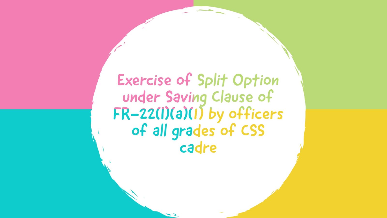 Exercise of Split Option under Saving Clause of FR-22(I)(a)(1) by officers of all grades of CSS cadre