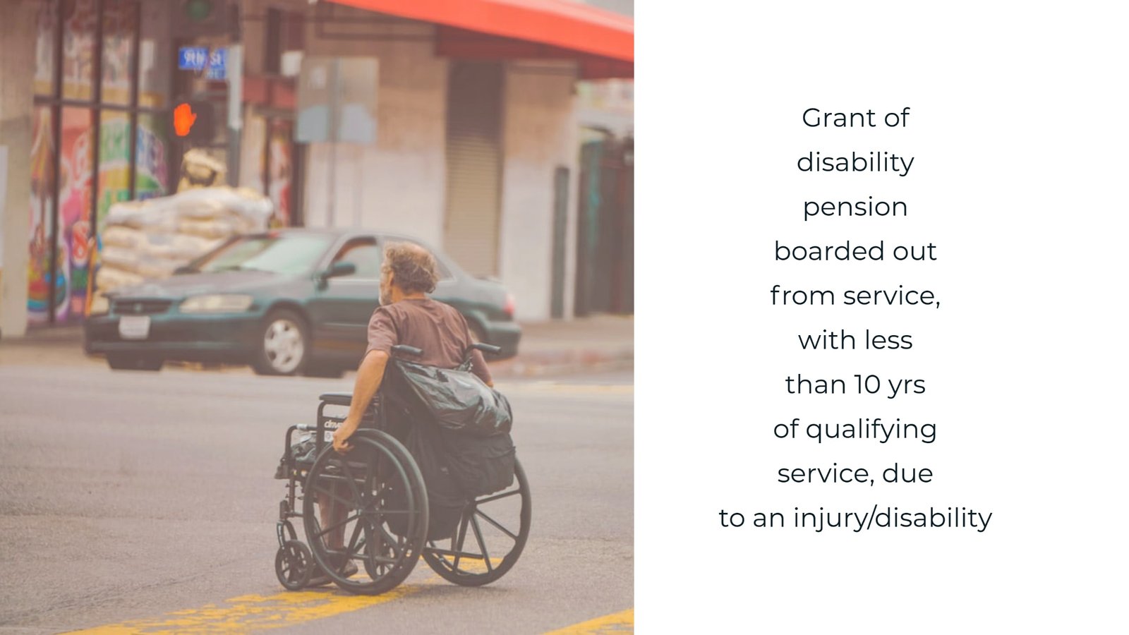 Grant of disability pension boarded out from service, with less than 10 yrs of qualifying service, due to an injury/disability