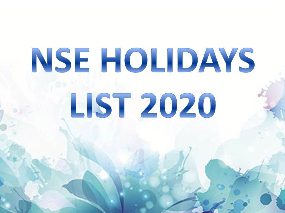 NSE Holidays List 2020 Govtempdiary