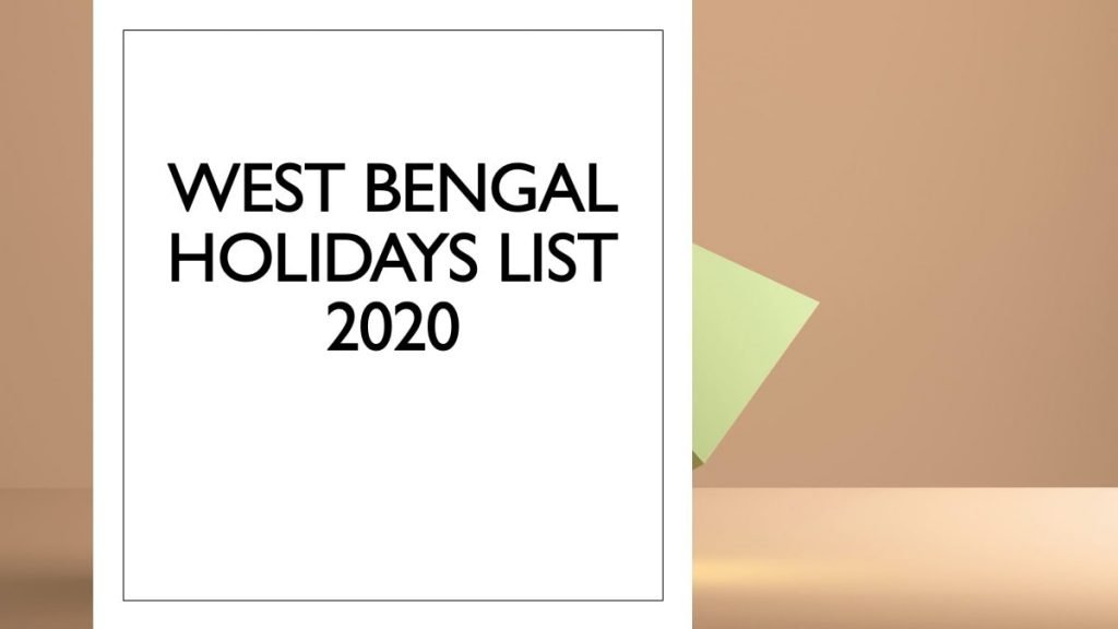 West Bengal Holidays List 2020 - Govtempdiary