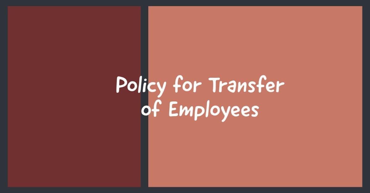 Policy for Transfer of Employees