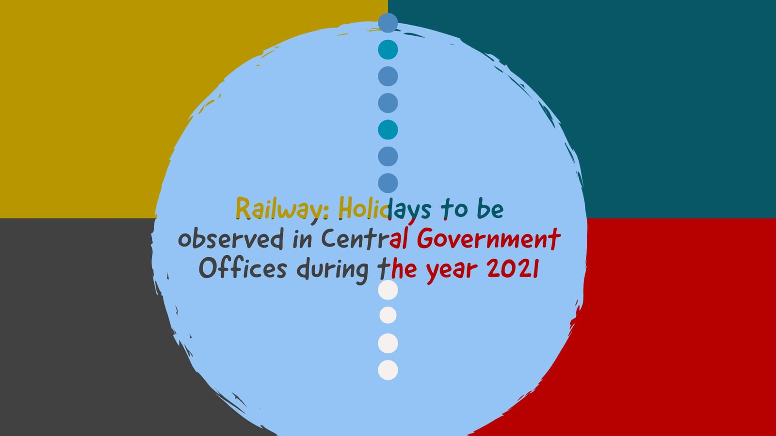Railway Holidays to be observed in Central Government Offices during the year 2021