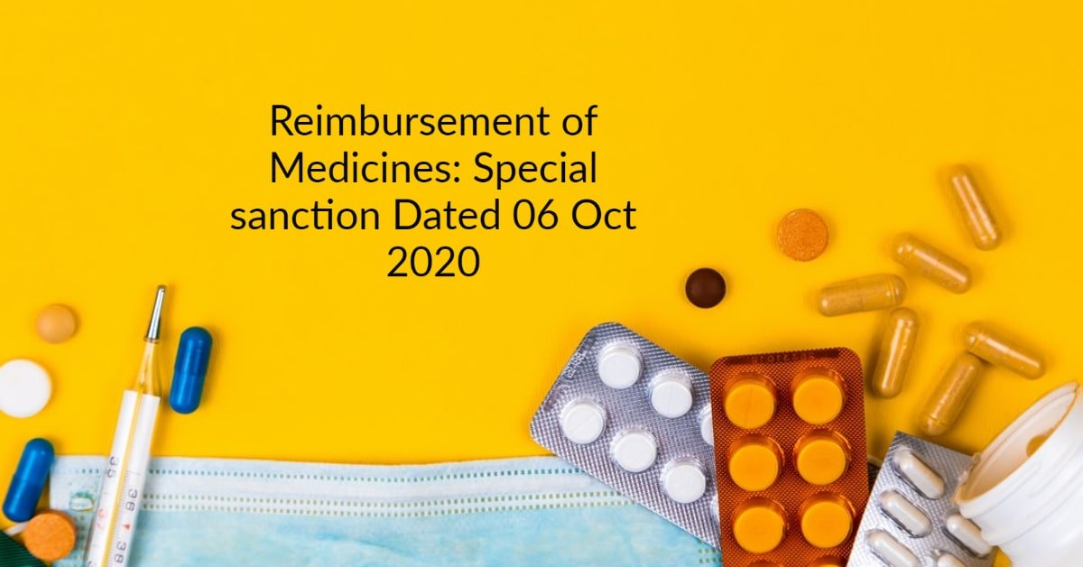 Reimbursement of Medicines_ Special sanction Dated 06 Oct 2020