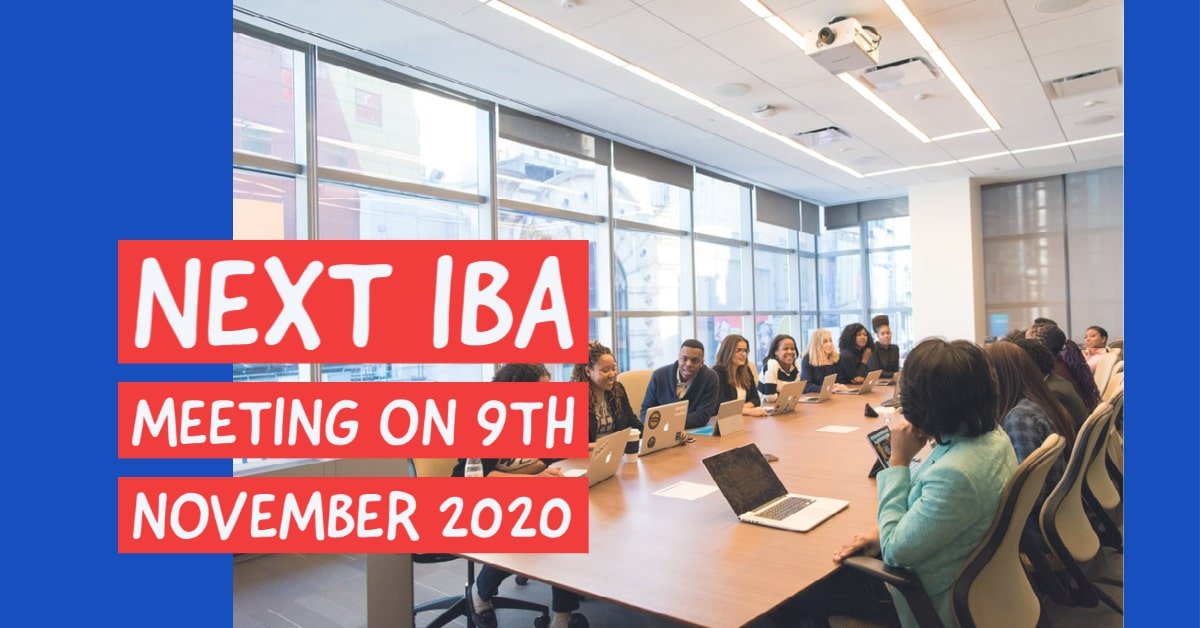 Next IBA Meeting on 9th November 2020