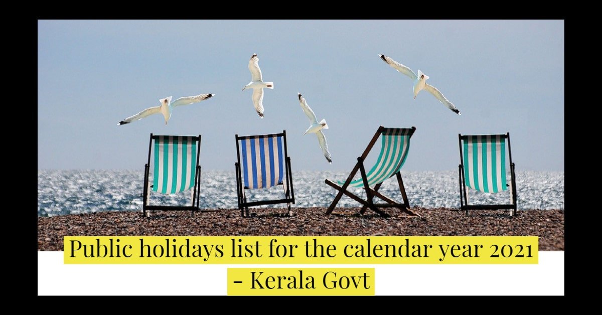 Public holidays list for the calendar year 2021 - Kerala Govt