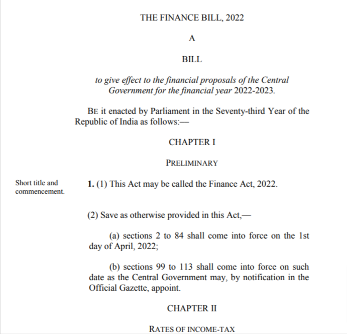 The Finance Bill of 2022 PDF